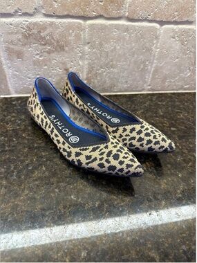 Rothy’s the Point Flats Retired Leopard Print Size 6 EUC